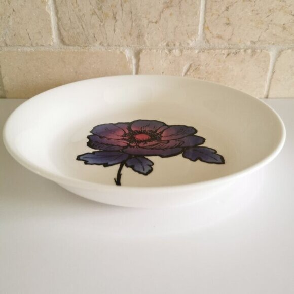 Wedgwood Blue Anemone Soup Bowl Susie Cooper Vintage 1970s Design Mod Floral - Picture 2 of 10